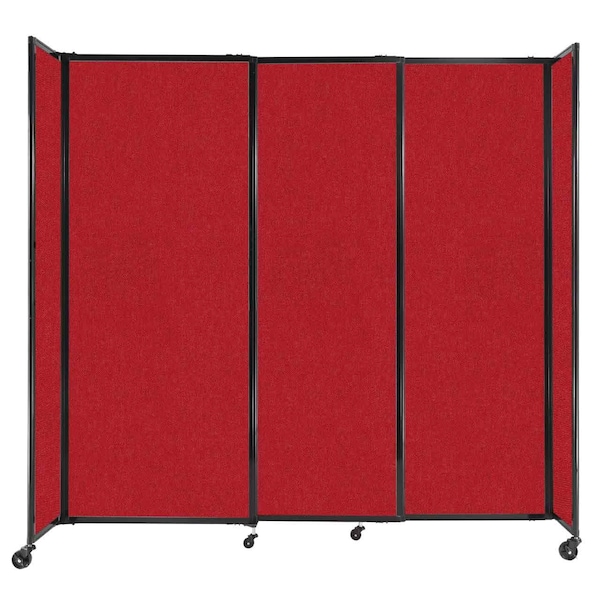 StraightWall Sliding Portable Partition 7'2" x 6'10" Red Fabric